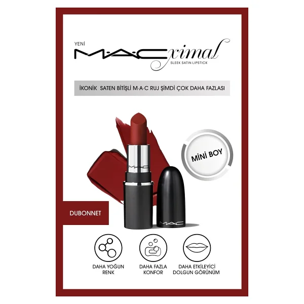 M.A.C Macximal Sleek Satin Mini Brick-O-La Ruj - Görsel 5
