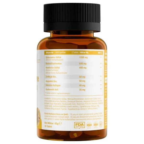 Anocin Glukozamin 1500 mg Msm Kondroitin Glucosamine Collagen Complex 30 Tablet - Görsel 4