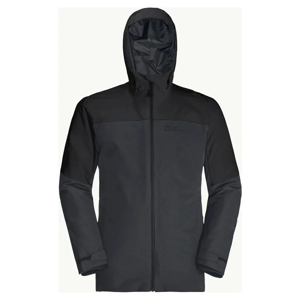 Jack Wolfskin Glaabach 3IN1 1115291-6001 Kapüşonlu Siyah Erkek Outdoor Mont - Görsel 9