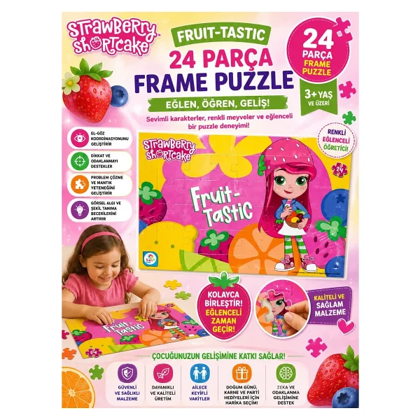 Laço Kids Strawberry Shortcake Fruit-Tastic 24 Parça Frame Puzzle CK7862 - Görsel 3