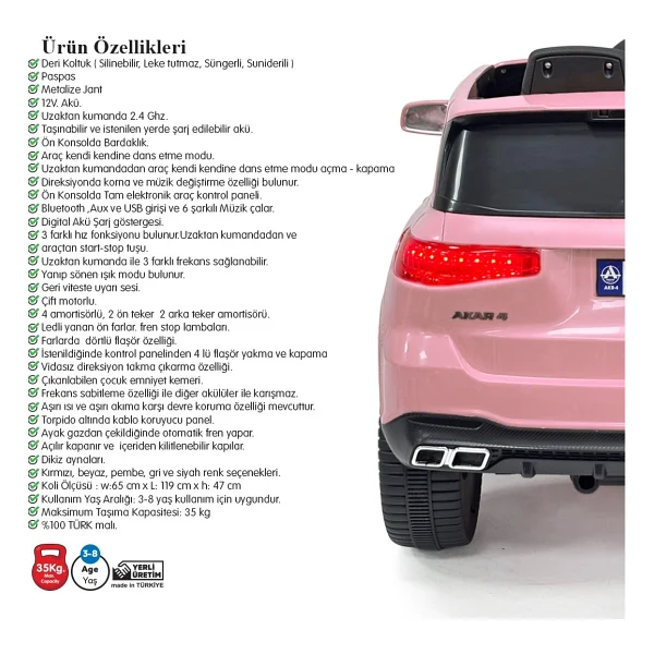 Akar Oyuncak Admire GT 4x2 12 V Uzaktan Kumandalı Akülü Araba - Görsel 7