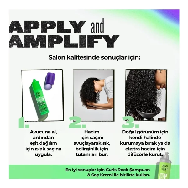 Tigi Bed Head Curls Rock Amplifier Şekillendirici 100 ml Saç Kremi - Görsel 5