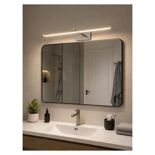 Fer Avize Berrak Modern Tasarım Beyaz Renk Gün Işığı Ledli Banyo - Mutfak - Salon Led Duvar Aplik - Görsel 2