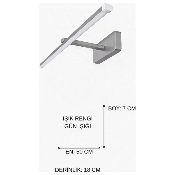 Fer Avize Berrak Modern Tasarım Beyaz Renk Gün Işığı Ledli Banyo - Mutfak - Salon Led Duvar Aplik - Görsel 5
