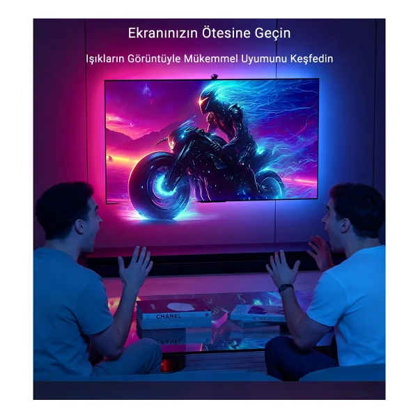 İdragon Tv Sync Rgbıc Ambilight LED Tv Arka Aydınlatma, 3.8 Metre, Mobil Uygulama ve Kumanda Kontrollü, Müzik Senkronizasyonlu, 55-65 Inç Tv Uyumlu DX23014 - Görsel 8