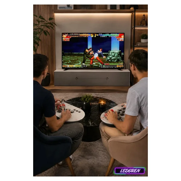 L'eDoren MT9 HD Nostalji Retro Atari Konsolu 10000 Oyunlu Çift Kişilik Kablosuz Joystick PS1 Arcade - Görsel 7