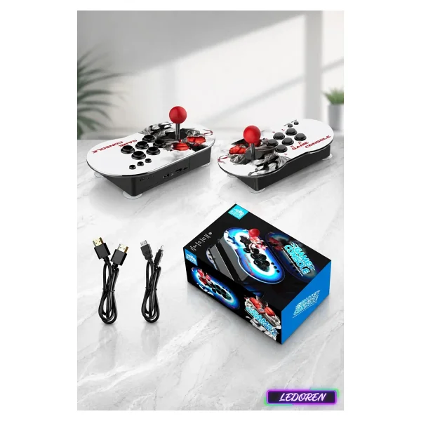 L'eDoren MT9 HD Nostalji Retro Atari Konsolu 10000 Oyunlu Çift Kişilik Kablosuz Joystick PS1 Arcade - Görsel 8