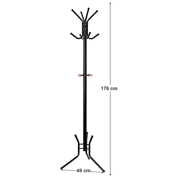 SONGMICS RCR17B Sağlam Metal Elbise Askısı, Portmanto, Yüksekliği Yaklaşık 176 cm Siyah - Görsel 4