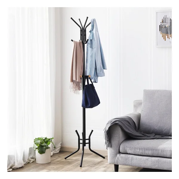 SONGMICS RCR17B Sağlam Metal Elbise Askısı, Portmanto, Yüksekliği Yaklaşık 176 cm Siyah - Görsel 5