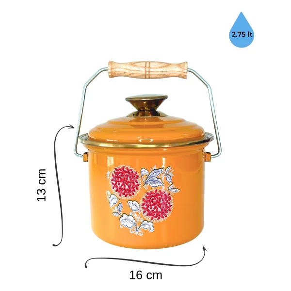 Bonera Emaye Bakraç 16 Cm Hardal Sarısı - Görsel 3