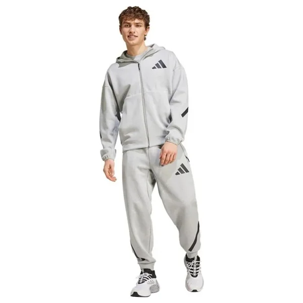 Adidas Z.N.E. JF2450 Kapüşonlu Gri Erkek Eşofman Üstü - Görsel 6