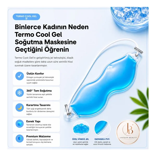 Jel Buz Göz Maskesi Göz Altı Torbası Şişlik Giderici Uyku Bandı Soğuk Kompres Maske - Görsel 2