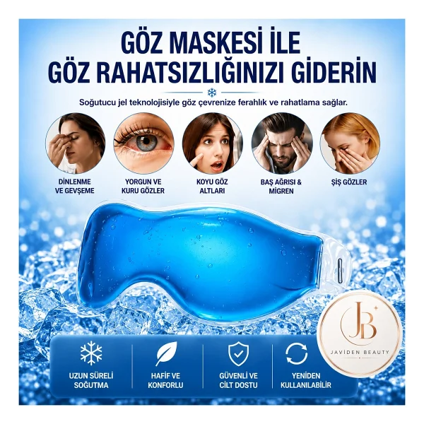 Jel Buz Göz Maskesi Göz Altı Torbası Şişlik Giderici Uyku Bandı Soğuk Kompres Maske - Görsel 4