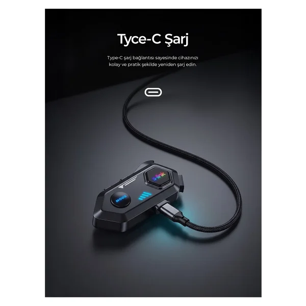 S-Link Spark Bluetooth 5.4V Kask Kulaklık Su Geçirmez Intercom - Görsel 3