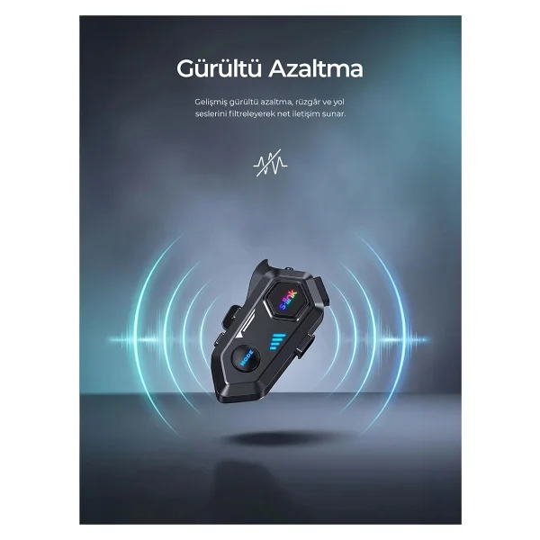 S-Link Spark Bluetooth 5.4V Kask Kulaklık Su Geçirmez Intercom - Görsel 4