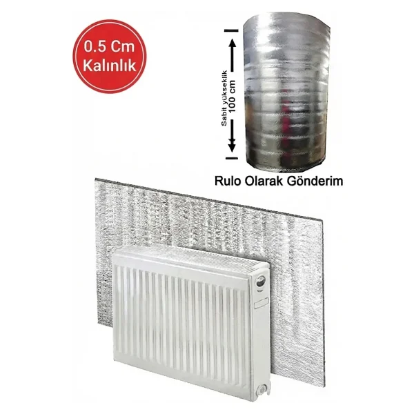 Markaflex 4 Metre Kalorifer Peteği Arkası Isı Yalıtım ve Izolasyon Levhası Radyatör Arkalığı Yalıtım Malzemesi - 4 Adet - 100 x 100 cm - Görsel 3