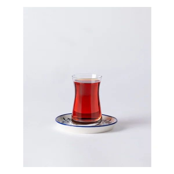 Grand Couronne 6'lı Çay Tabağı Seti - Mavi/Beyaz - Görsel 3