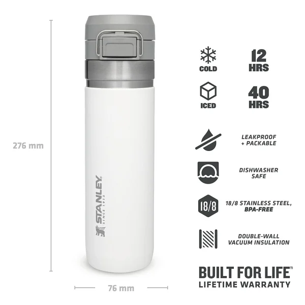 Stanley The Quick Flip Beyaz 0.70 lt Çelik Termos - Görsel 4