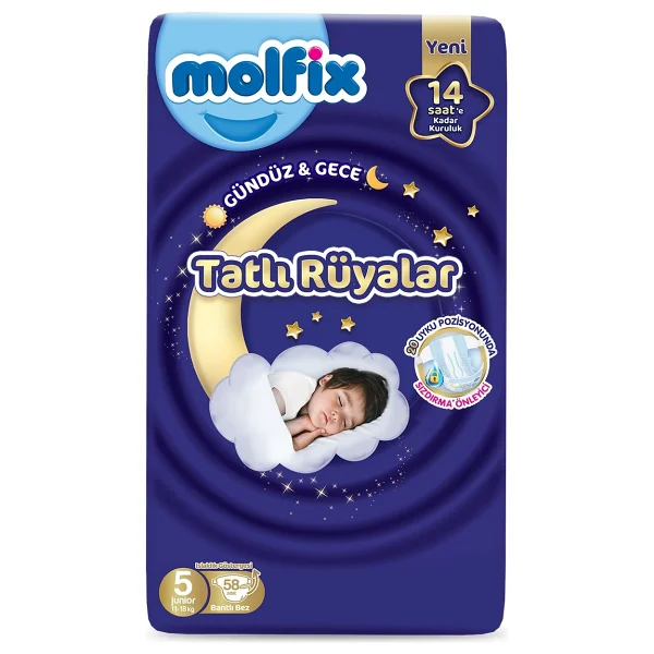 Molfix Tatlı Rüyalar 5 Numara Junior 58'li Bebek Bezi - Görsel 4