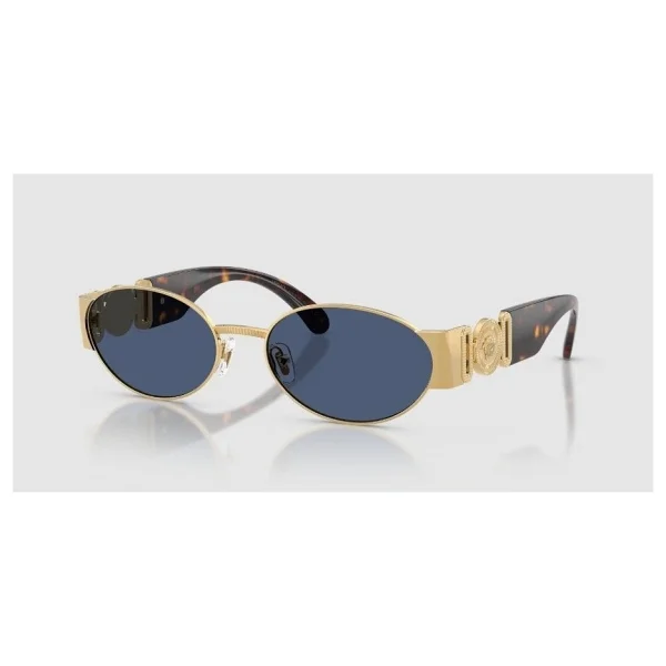 Versace VE2299 100280 Gold-Dark Blue Erkek Güneş Gözlüğü - Görsel 4