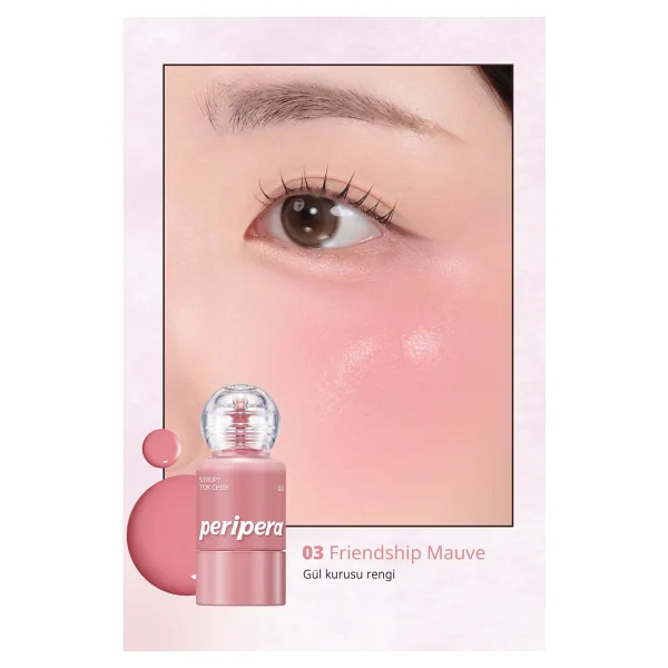 Peripera Syrupy Tok Cheek 03 Friendship Mauve Likit Allık - Görsel 3