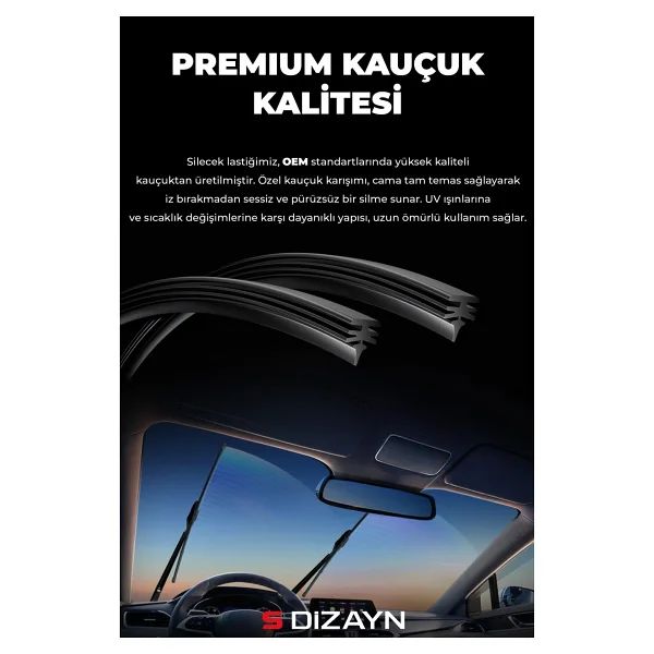 S-Dizayn Toyota C-Hr Ön Cam Silecek Seti 2016-2023 Premium Araca Özel 65-40 Cm A+ Kalite - Görsel 3