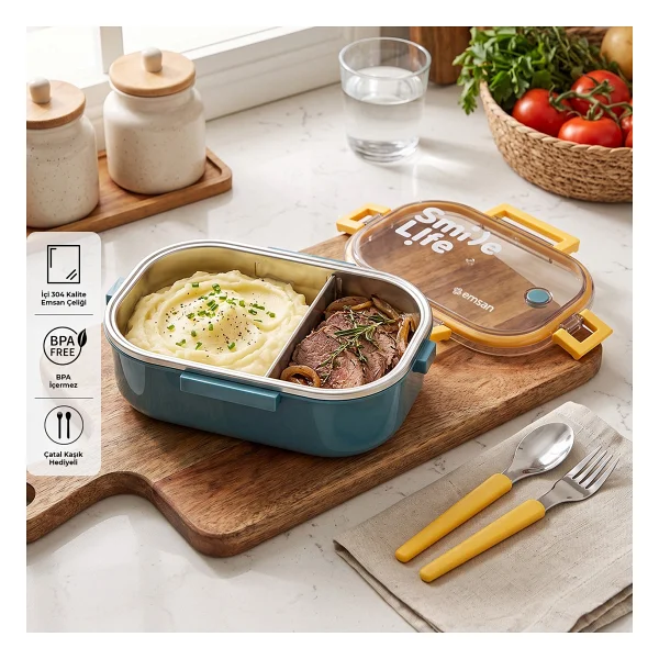 Emsan Smile Life Çelik Lunch Box - Görsel 2