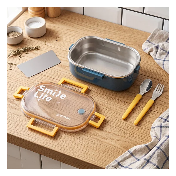 Emsan Smile Life Çelik Lunch Box - Görsel 3