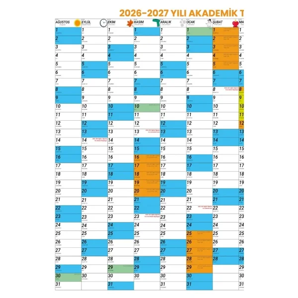 Pi Papers 2025-2026 Akademik Takvim Planlayıcı, Ders Çalışma Planlayıcı, Duvara Yapışan Statik Akıllı Kağıt - Görsel 2