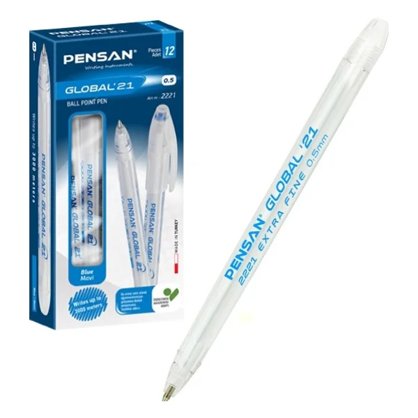 Pensan 2221 Global 0.5 mm Mavi Tükenmez Kalem - Görsel 2