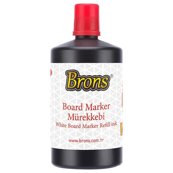 Brons BR-9152 250 CC Kırmızı Tahta Kalemi Mürekkebi - Görsel 2