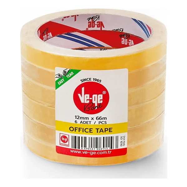 Vege Selefon Bant Offıce Tape 12x66 ( 6 Lı Paket) - Görsel 2