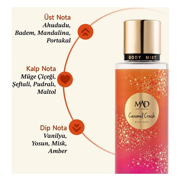 MAD Caramel Crush 250 ml Kadın Vücut Spreyi - Görsel 7