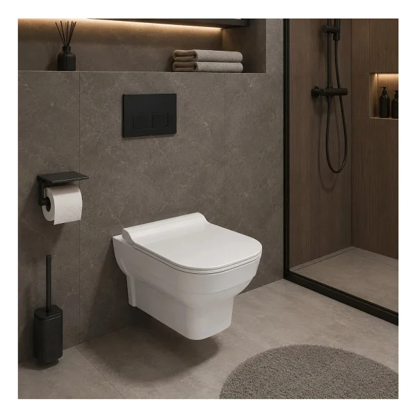 Kale Loft Kanalsız Asma Klozet + Ultra Slim Yavaş Kapanan Klozet Kapağı (Beyaz) - Görsel 6