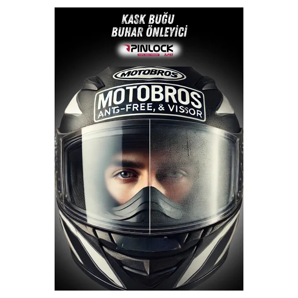 Motobros Kask Buğu Önleyici Siyah UV Korumalı Pinlock - Görsel 3