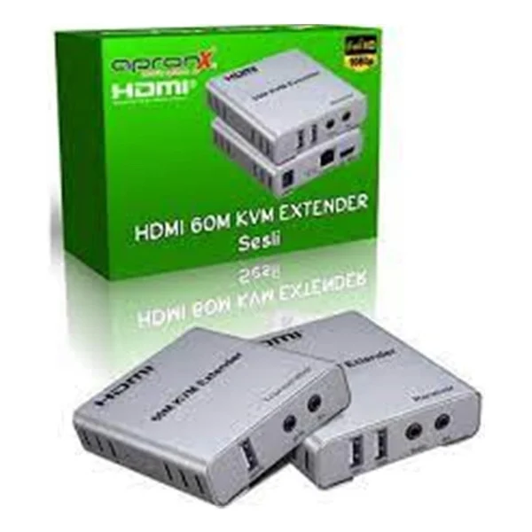 Apronx APX-120M CAT5E/CAT6 120M 4K HDMI-USB-IR Extender - Görsel 2