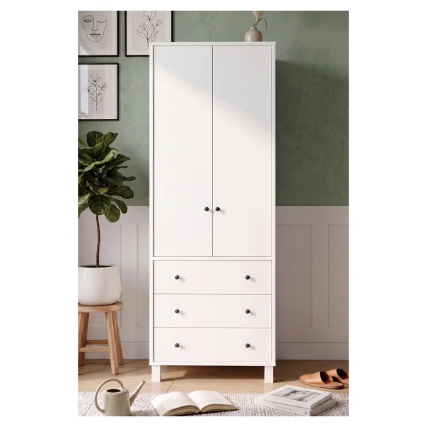 Robin Home Lena Bebek Çocuk Odası Takımı 3 Çekmece Şifonyer Gardrop Gardırop Beyaz - Görsel 4