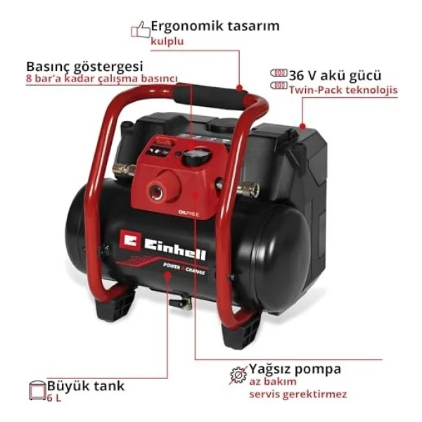 Einhell TE-AC 36/150 Li OF Aküsüz Araç Kompresörü - Görsel 4