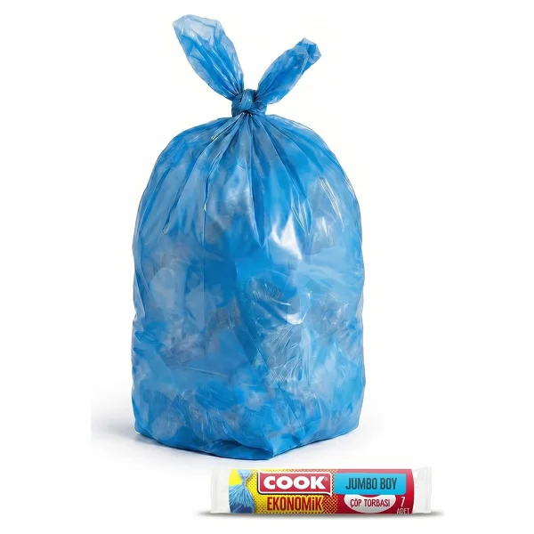 Cook Eko Çöp Torbası, Jumbo Boy, 80 x 110 cm, 10 Yaprak, Mavi - Görsel 4