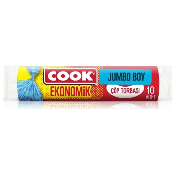 Cook Eko Çöp Torbası, Jumbo Boy, 80 x 110 cm, 10 Yaprak, Mavi - Görsel 2