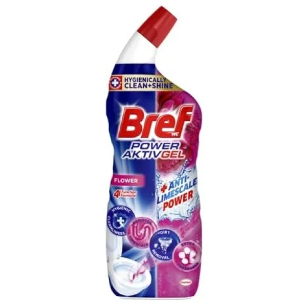 Bref WC Power Aktiv Jel Çiçek Kokulu Tuvalet Temizleyici 1 x 700 ml , Jel Çiçek 700 ml - Görsel 2
