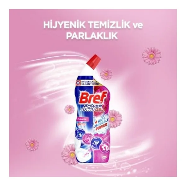 Bref WC Power Aktiv Jel Çiçek Kokulu Tuvalet Temizleyici 1 x 700 ml , Jel Çiçek 700 ml - Görsel 4
