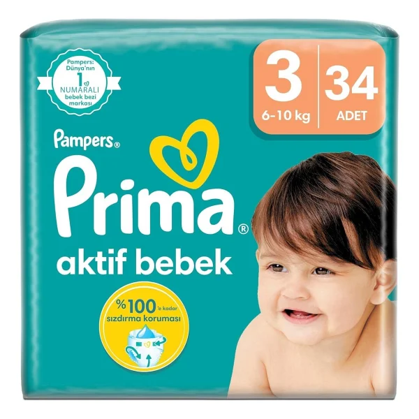 Prima Aktif 3 Numara Midi 34'lü Bebek Bezi - Görsel 4