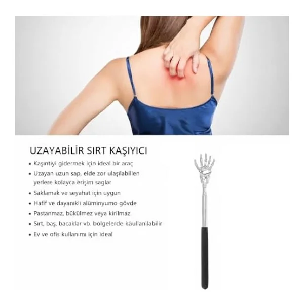 Coverzone Teleskopik Sırt Kaşıma Aparatı Uzatılabilir Sırt Kaşıyıcı 20-56 cm Alüminyum G - Çok Renkli - Görsel 5