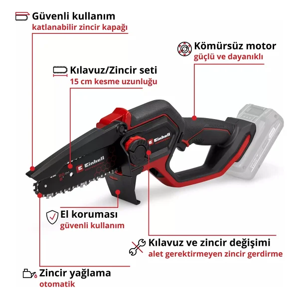Einhell GP-PS 18/20 Li BL Aküsüz Ağaç Budama Makinesi - Görsel 3
