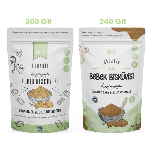 OG Natural Organik Bebek Bisküvisi ve Bisküvi Tozu Seti - Görsel 4