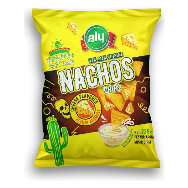 Aly Peynir Aromalı Glutensiz Nachos Cips 225 gr - Görsel 3