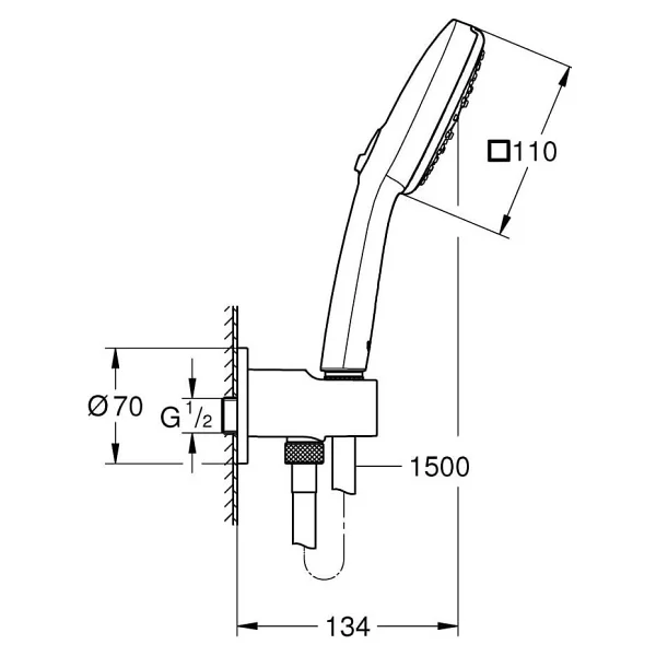 Grohe Tempesta Cube 110 26910003 Krom El Duşu Seti - Görsel 4