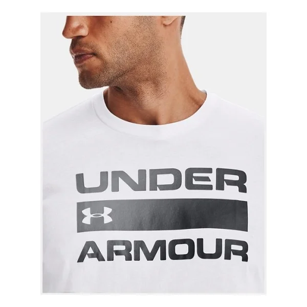 Under Armour Team Issue Wordmark 1329582-100 Beyaz Kısa Kollu Bisiklet Yaka Erkek Tişört - Görsel 6