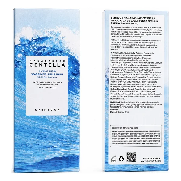 Skin1004 Madagascar Centella Hyalu Cica Water-Fit 50 ml 50 Faktör Güneş Serumu - Görsel 3